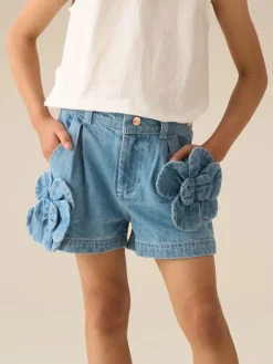 Discount Angel & Rocket Eden Shorts 3D Flower Denim