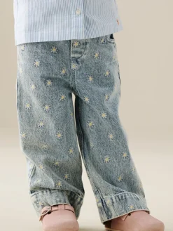 Angel & Rocket Jean Kiki brodé à pâquerettes à jambe large| Jeans Et Joggings|Jean