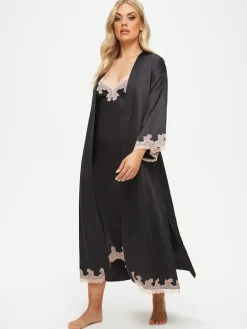Ann Summers Satin Sorella Maxi Robe Dressing Gown|Femme Tous Les Vêtements De Nuit Et Détente|Robes De Chambre