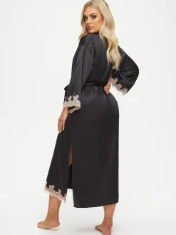 Ann Summers Satin Sorella Maxi Robe Dressing Gown|Femme Tous Les Vêtements De Nuit Et Détente|Robes De Chambre