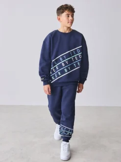 Baker by Ted Baker ensemble sweat-shirt graphique bleu marine oversize et joggings| Joggings|Sweats Et Sweats À Capuche