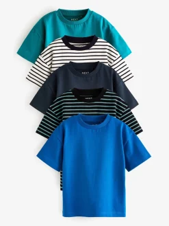 Best Next - T-shirt Manches courtes 5 Pack (3mois-7ans) Bande bleue