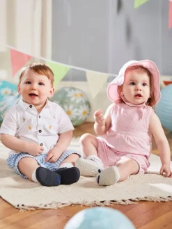 Hot Jojo Maman Bébé Bande rose - Salopette à rayures en seersucker