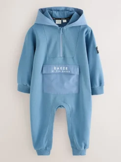 Baker by Ted Baker Barboteuse bleue à capuche| Barboteuses Et Salopettes