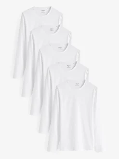 Next Blanc - Lot de 5 t-shirts à manches longues|Homme Sous-Vêtements|Sous-Vêtements