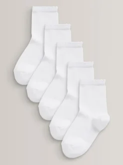 Sale Next Blanc - Paquet de 5 chaussettes d'école en coton riche