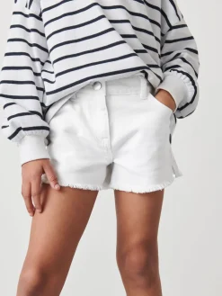 Best Next Blanc - Short en jean à bords effilochés (3-16ans)
