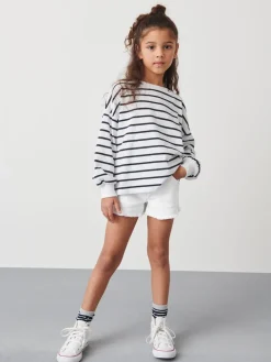 Best Next Blanc - Short en jean à bords effilochés (3-16ans)