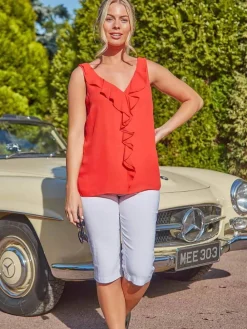 Outlet Roman - Short stretch longueur genoux Blanc