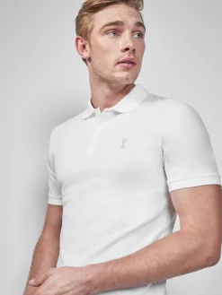 Best Next - Slim Fit (Slim Fit) - Polo Manches courtes Pique Blanc