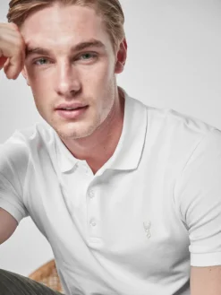 Best Next - Slim Fit (Slim Fit) - Polo Manches courtes Pique Blanc