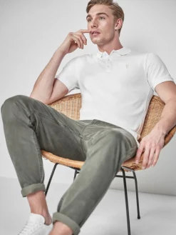 Best Next - Slim Fit (Slim Fit) - Polo Manches courtes Pique Blanc