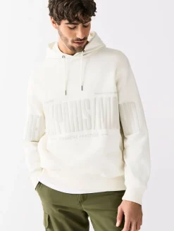 Clearance Next - Sweat à capuche Imprimé graphique Blanc écru