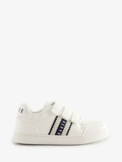 Baker by Ted Baker Blanc/Bleu - Baskets à ruban de marque garçon| Baskets|Chaussures Bébé