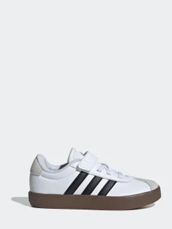 Sale adidas - Vl Cour 3.0 Baskets enfant à crochets et boucles Blanc/Noir