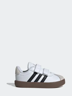 adidas - Vl Cour 3.0 Baskets bébé à crochets et boucles Blanc/Noir