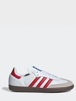 Clearance adidas originals Blanc/Rouge - Samba Trainers