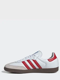 Clearance adidas originals Blanc/Rouge - Samba Trainers
