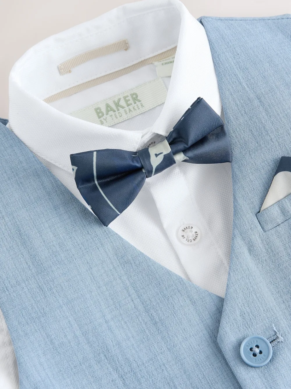 Baker by Ted Baker Bleu - Ensemble Gilet Chemises et Pantalons| Tenues Grandes Occasions|Costumes Et Gilets