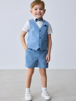 Baker by Ted Baker Bleu - Ensemble chemise, gilet et short