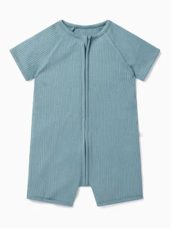 Clearance Mori Bleu - Barboteuse Summer stretch ultra-douce zippée