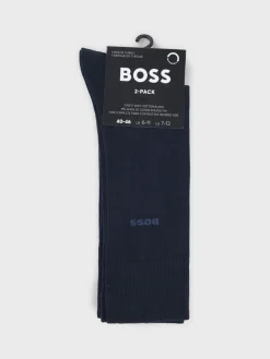 BOSS Bleu - Chaussettes de longueur régulière 2 Pack|Homme Chaussettes|Chaussettes