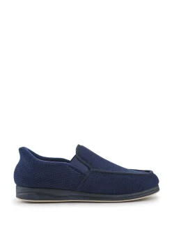 Pavers Bleu - Chaussons extra larges en velours côtelé|Homme Chaussons