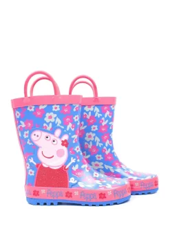 Clearance Vanilla Underground Bleu - Chaussures de pluie Peppa Pig pour enfants avec poignées
