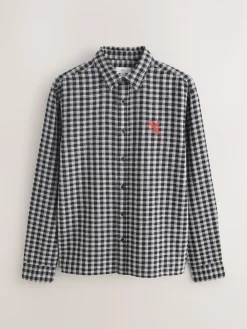Sale Next Bleu - Chemise à manches longues à micro carreaux