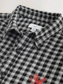Sale Next Bleu - Chemise à manches longues à micro carreaux