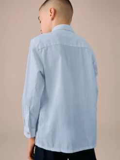 Sale Next Bleu - Chemise manches longues 100% lin (3-16ans)