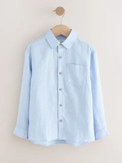 Sale Next Bleu - Chemise manches longues 100% lin (3-16ans)