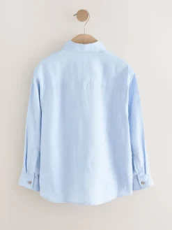 Sale Next Bleu - Chemise manches longues 100% lin (3-16ans)