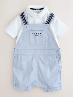 Best Baker by Ted Baker Bleu - Ensemble salopette et polo