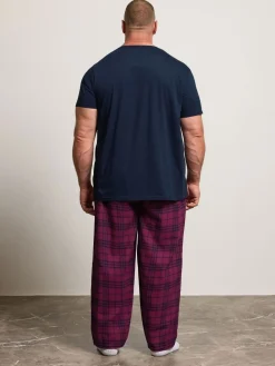 BadRhino Big & Tall Bleu - Ensemble t-shirt à carreaux et bas de pyjama|Homme Pyjamas