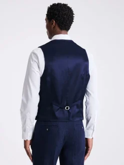 MOSS Bleu - Gilet Ajusté Donegal en tweed|Homme Gilets
