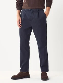 Hot Next Bleu - Pantalons chinos extensibles plissés simples