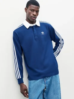 adidas originals Bleu - Polo de rugby Adidas Original Adicolor|Homme Vêtements De Sport|Polos