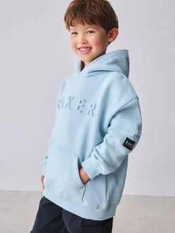Outlet Baker by Ted Baker Bleu - Sweat à capuche oversize en relief