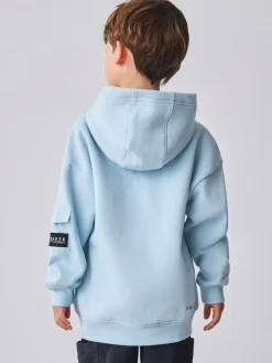 Outlet Baker by Ted Baker Bleu - Sweat à capuche oversize en relief