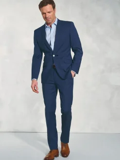 Best Brook Taverner Bleu - Veste de costume habillé lavable en laine mélangée