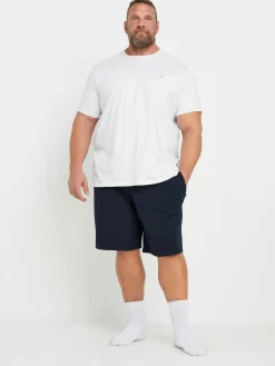 BadRhino Big & Tall Bleu Blanc et bleu marine - Ensemble Lounge 100% coton et t-shirt|Homme Pyjamas|Vêtements Détente
