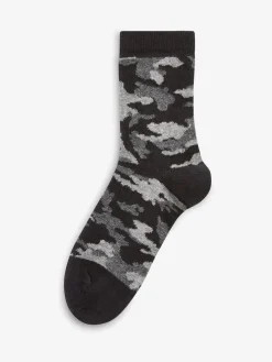 Best Next - Paquet de chaussettes en coton riche 7 Bleu camouflage/rayures