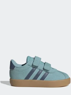 New adidas - Vl Cour 3.0 Baskets bébé à crochets et boucles Bleu canard