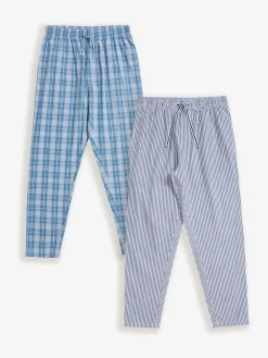 Threadbare Bleu clair - Lot de 2 pantalons de Survêtement Cotton Lounge|Homme Vêtements Détente