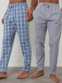 Threadbare Bleu clair - Lot de 2 pantalons de Survêtement Cotton Lounge|Homme Vêtements Détente