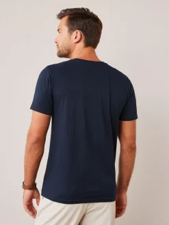 Hot Next - Ajustement régulier - T-shirt Essential Col rond en coton Bleu marine
