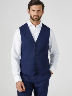 Hot Skopes - Modèle droit - Harcourt Single Breasted Coupe sur mesure Suit Gilet Bleu marine