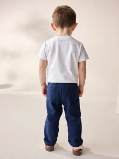Best Next Bleu marine - Pantalon en lin Blend à enfiler (3mois-7ans)