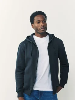 Discount Next Bleu marine - Sweat à capuche zippé en jersey épais riche en coton